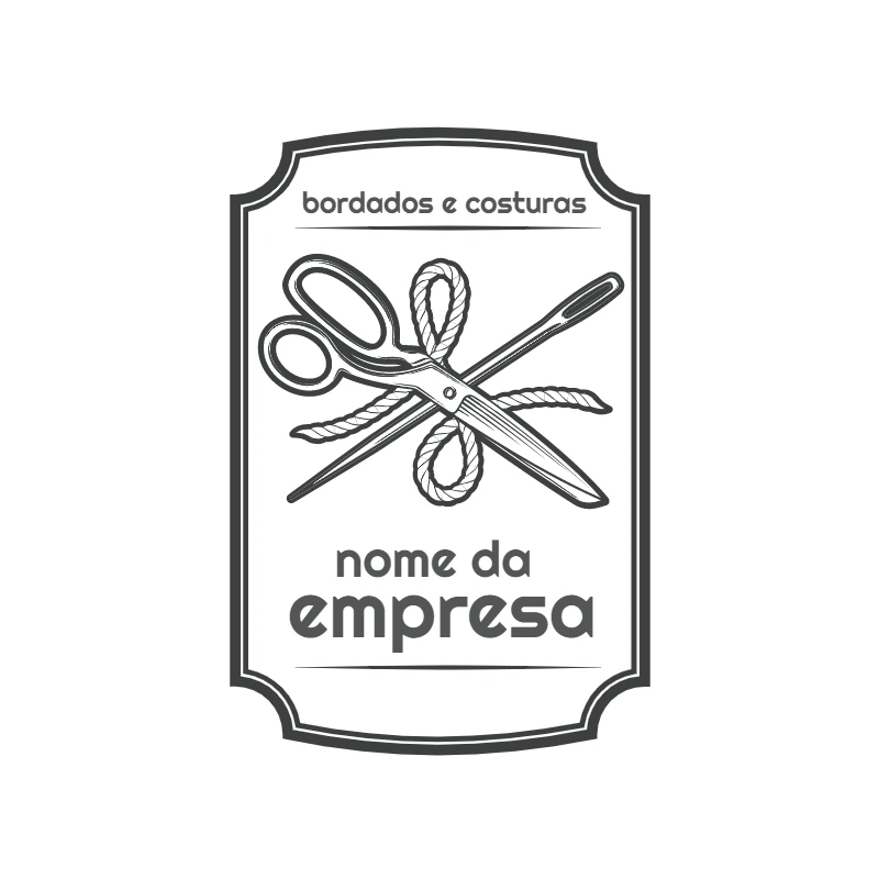 Logo Editável para Ateliê de Costura e Bordado | Crie Online