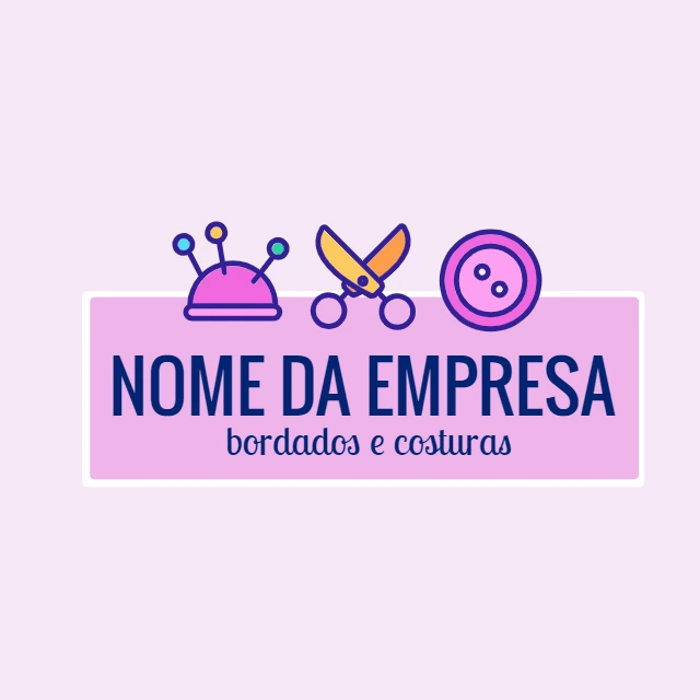 Logo Editável para Ateliê de Costura e Bordados