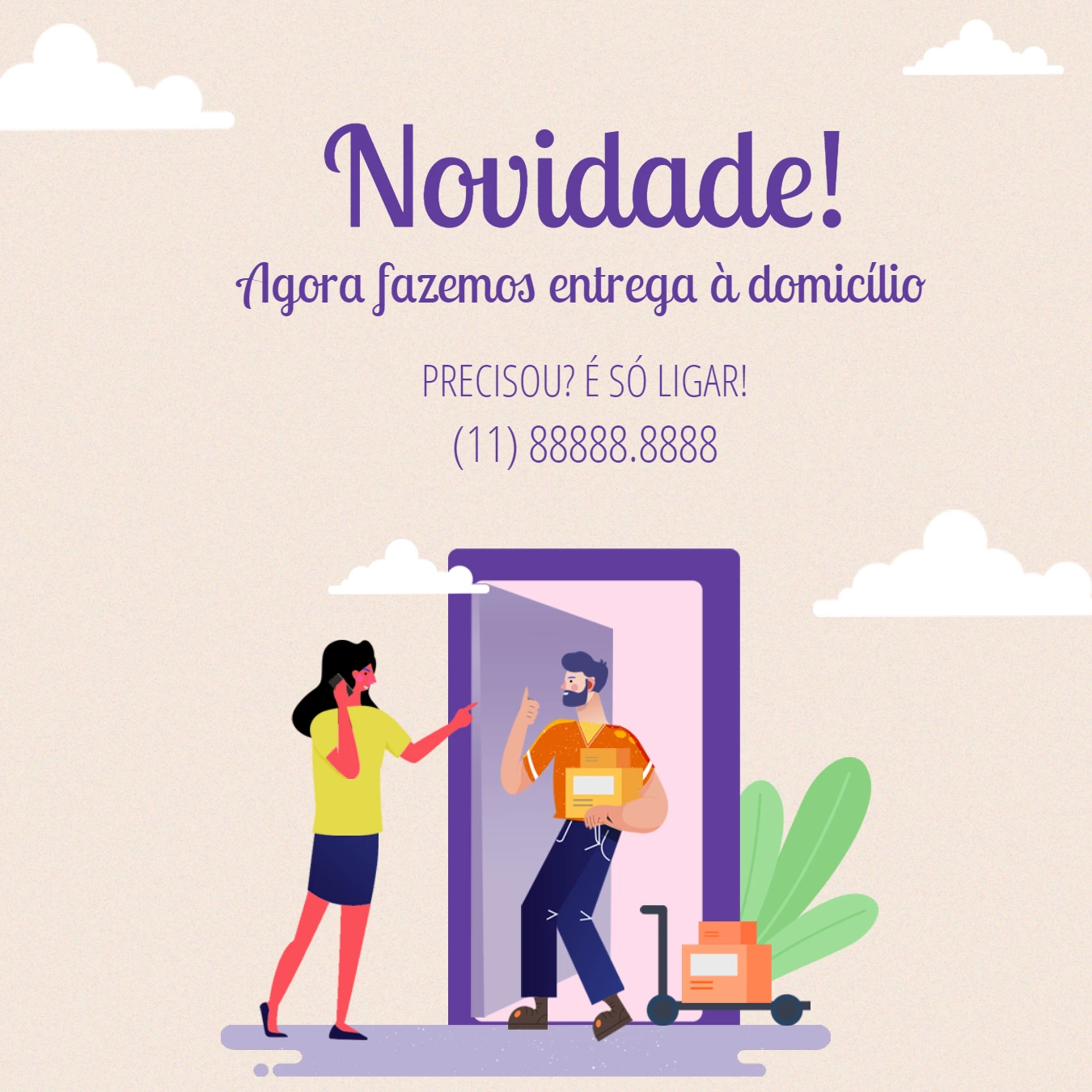 Post Anúncio de Delivery para Editar Online e Divulgar