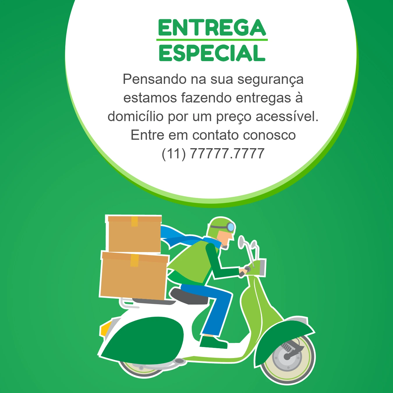 Post para Serviço de Delivery com Motoboy Editável Online