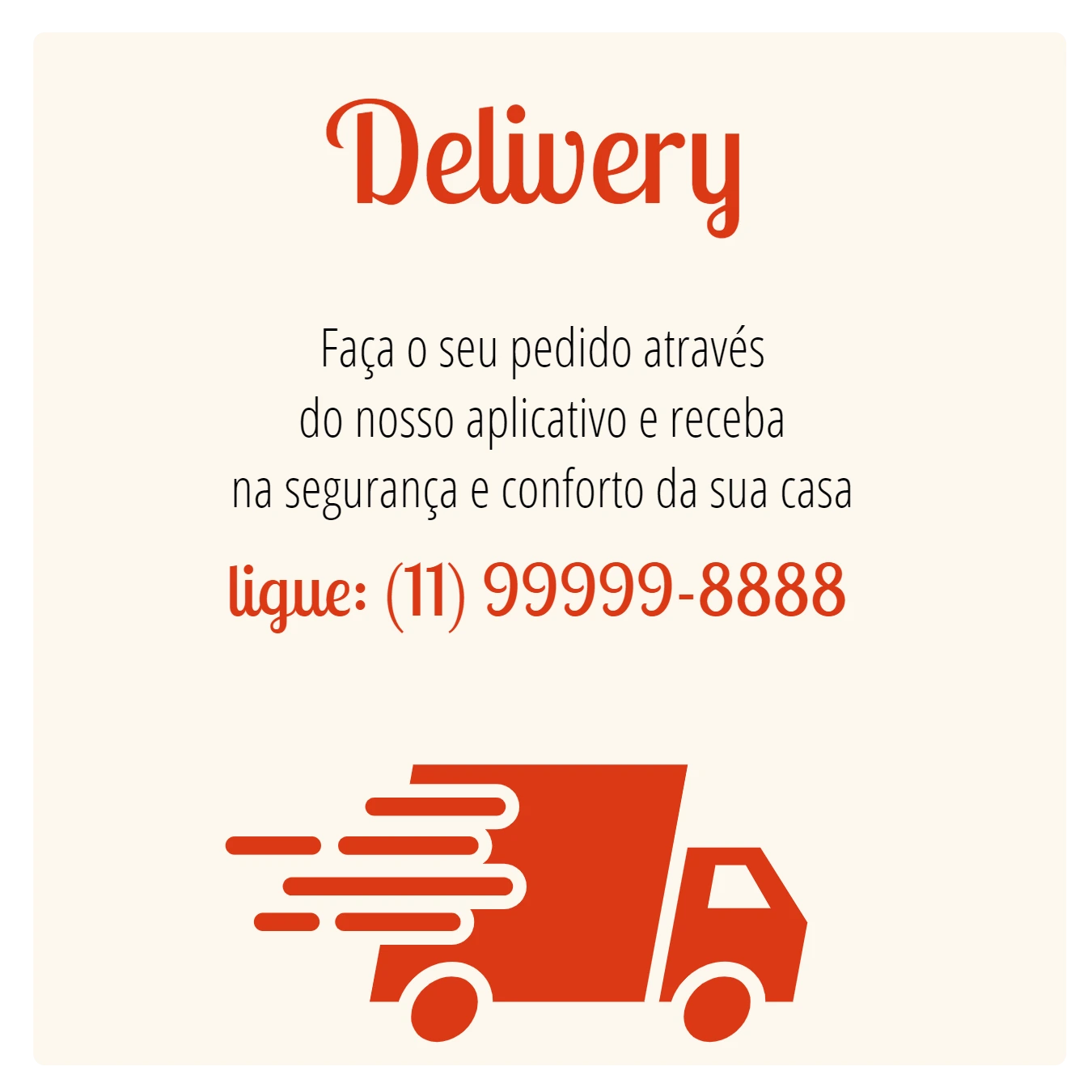 Post para Serviço de Delivery Editável Online para Divulgar