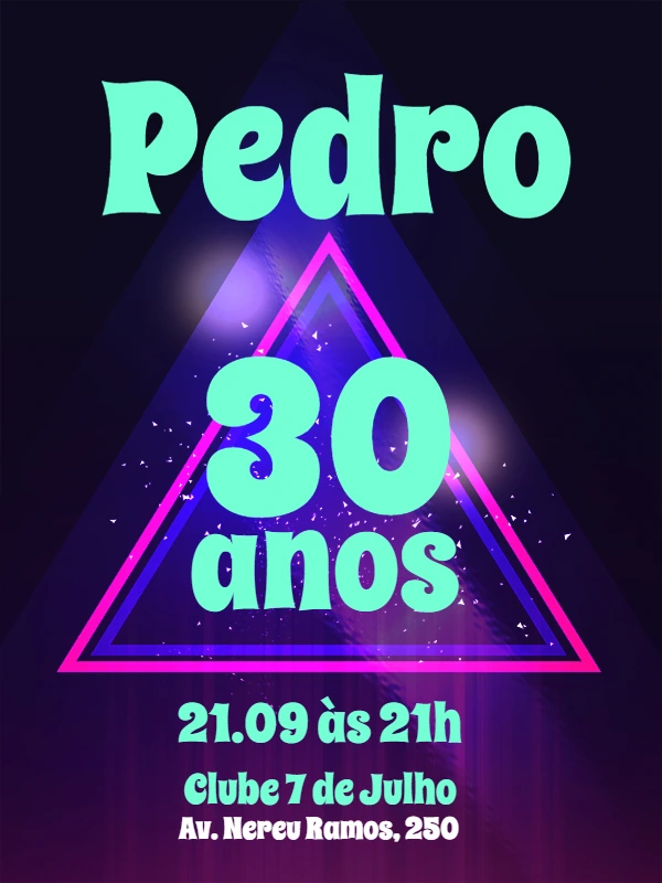 Convite de Aniversário Neon Balada para Editar Online