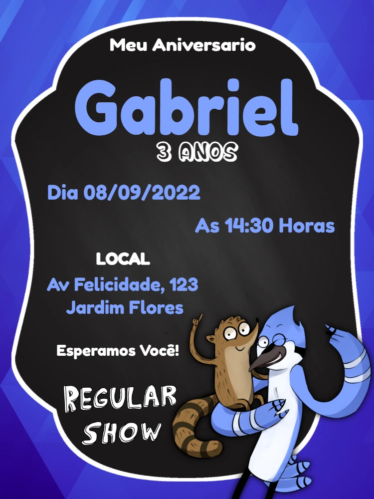 Convite Aniversário Apenas um Show com Personagens para Editar