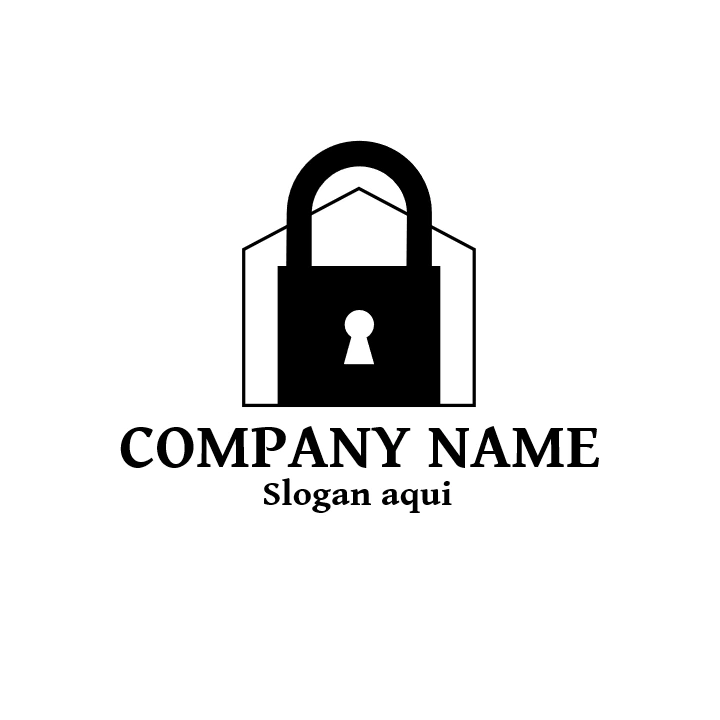 Logotipo de Segurança com Casa e Cadeado para Editar Online
