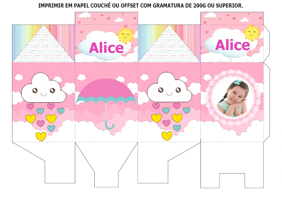 Caixa Milk Chuva de Amor com Foto para Editar Online