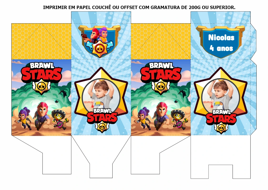 Caixa Milk Brawl Stars com Foto para Editar Online