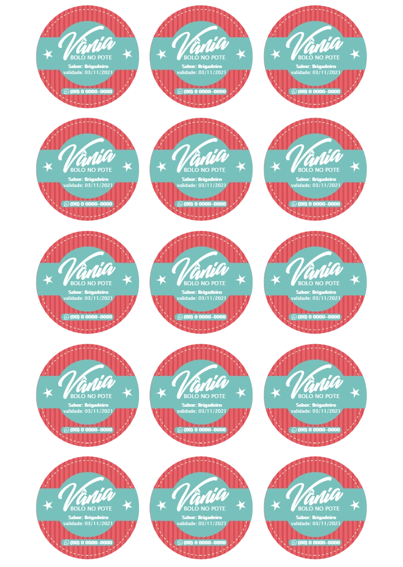 Adesivo para Bolo no Pote com Design Moderno para Editar Online