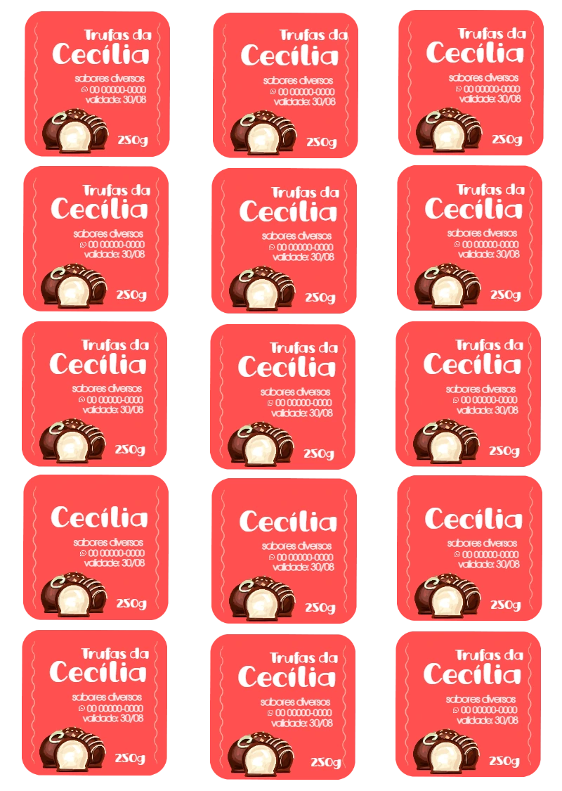 Etiqueta Editável para Trufas e Doces Gourmet para Editar Online