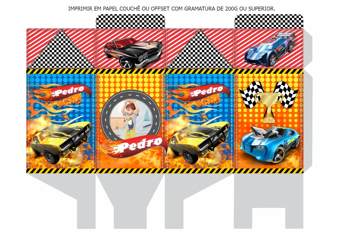 Caixa Milk Hot Wheels para Editar Online e Imprimir