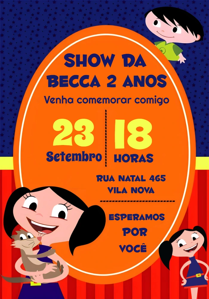 Convite Show da Luna para Aniversário Infantil Editável Online