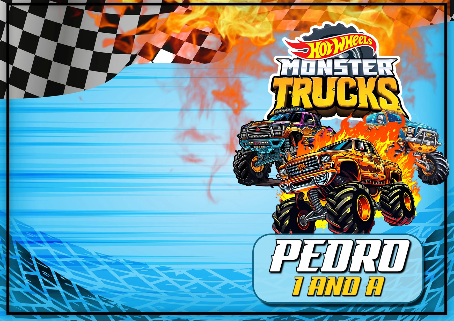 Capa de Caderno Hot Wheels Monster Trucks para Editar Online