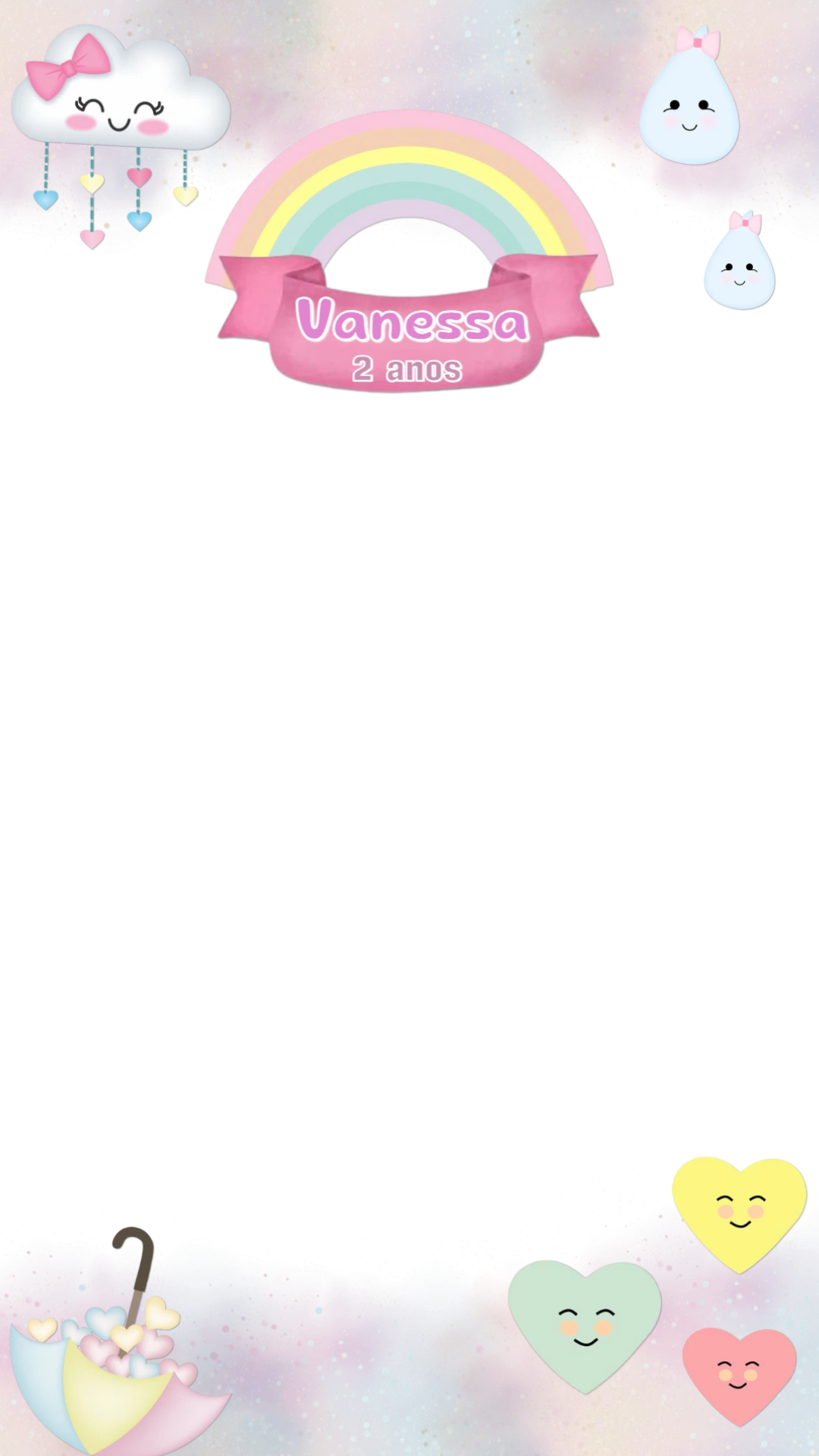 Moldura Aniversário Chuva de Amor para Editar Online