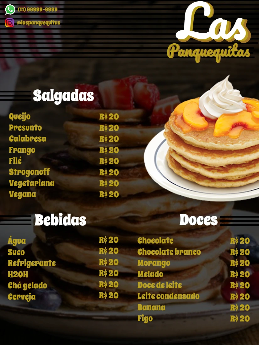 Cardápio de Lanchonete com Foto para Editar Online