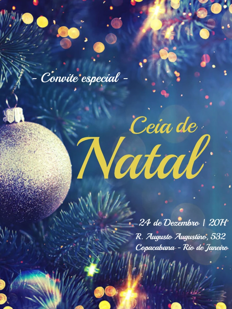 Convite de Ceia de Natal Elegante para Editar Online
