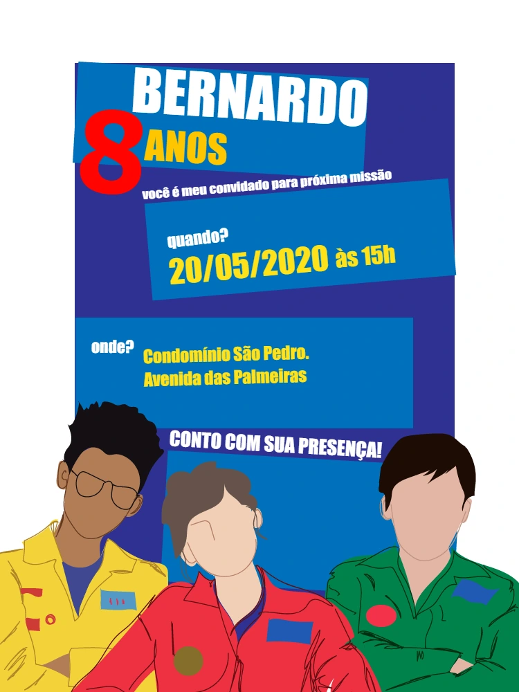 Convite Aniversário Detetives do Prédio Azul para Editar Online