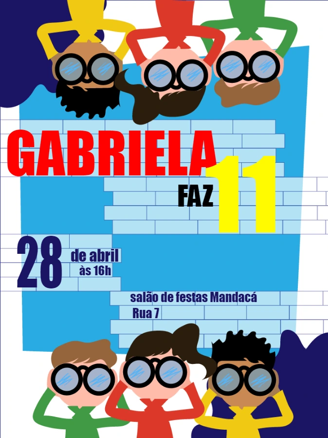 Convite de Aniversário Tema Detetive para Editar Online