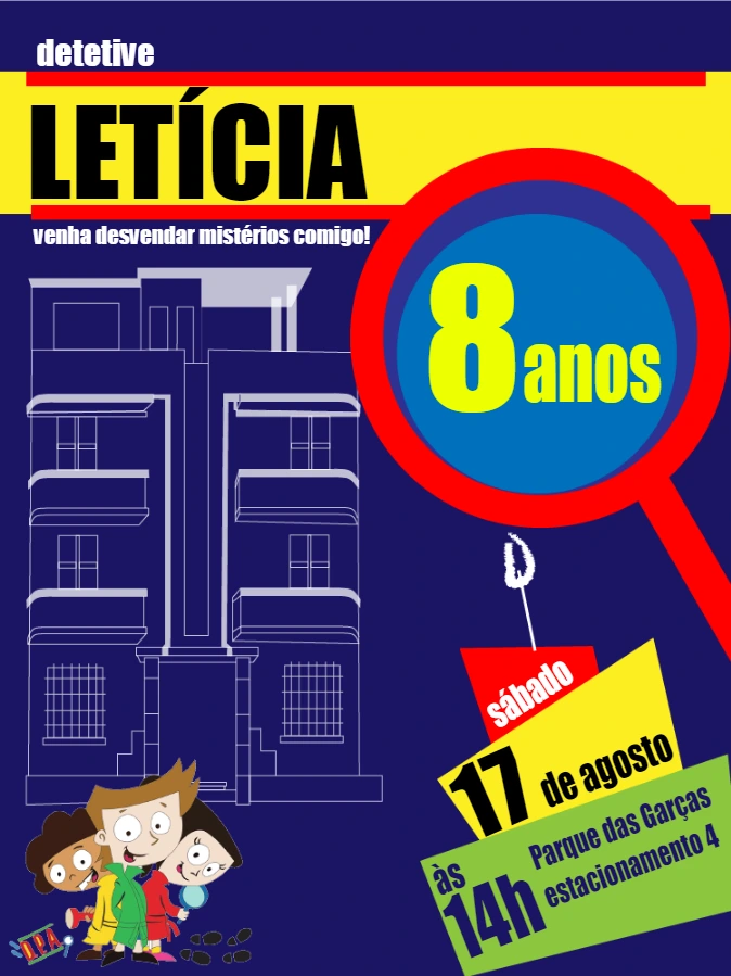 Convite de Aniversário Detetives do Prédio Azul para Editar