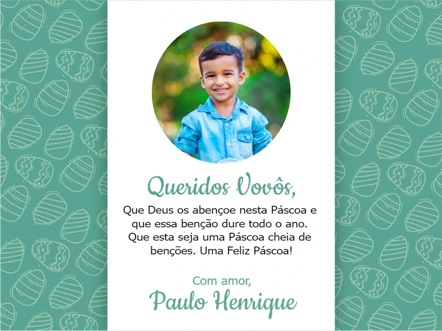 Cartão de Páscoa com Foto para Editar Online
