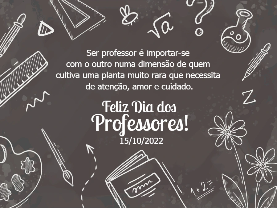 Cartão Dia dos Professores com lousa para Editar Online
