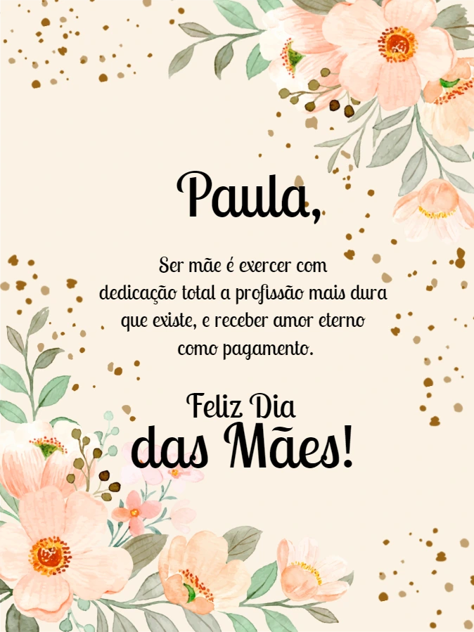Cartão de Dia das Mães Floral Delicado para Editar Online