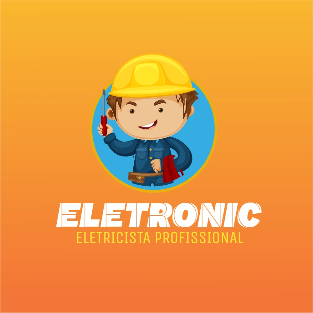 Logo Eletricista Profissional para Editar Online