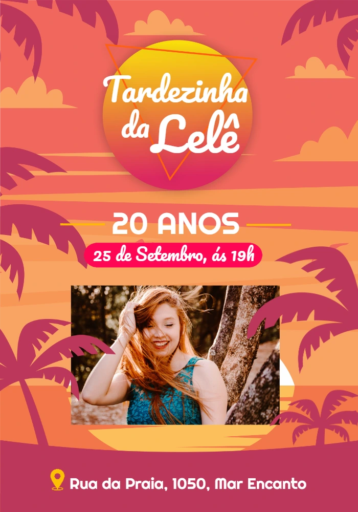 Convite Aniversário Tardezinha com Foto para Editar Online