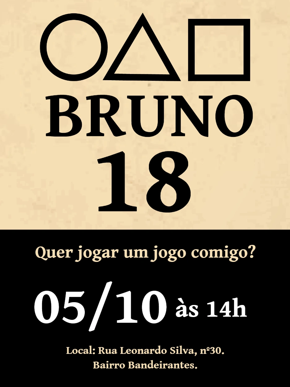Convite de Aniversário Round 6 com Símbolos para Editar Online