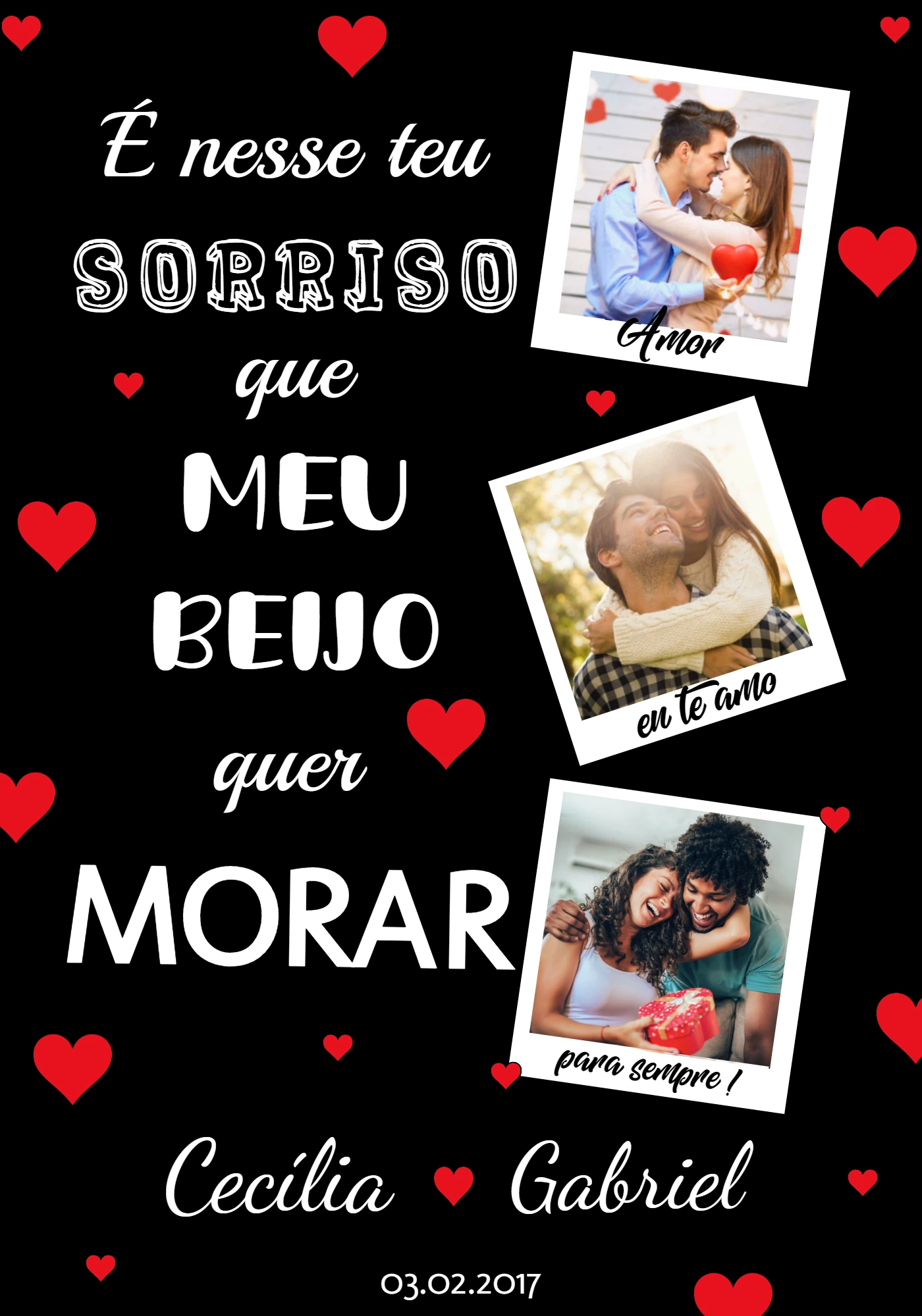 Quadro de Amor com Fotos para Editar Online
