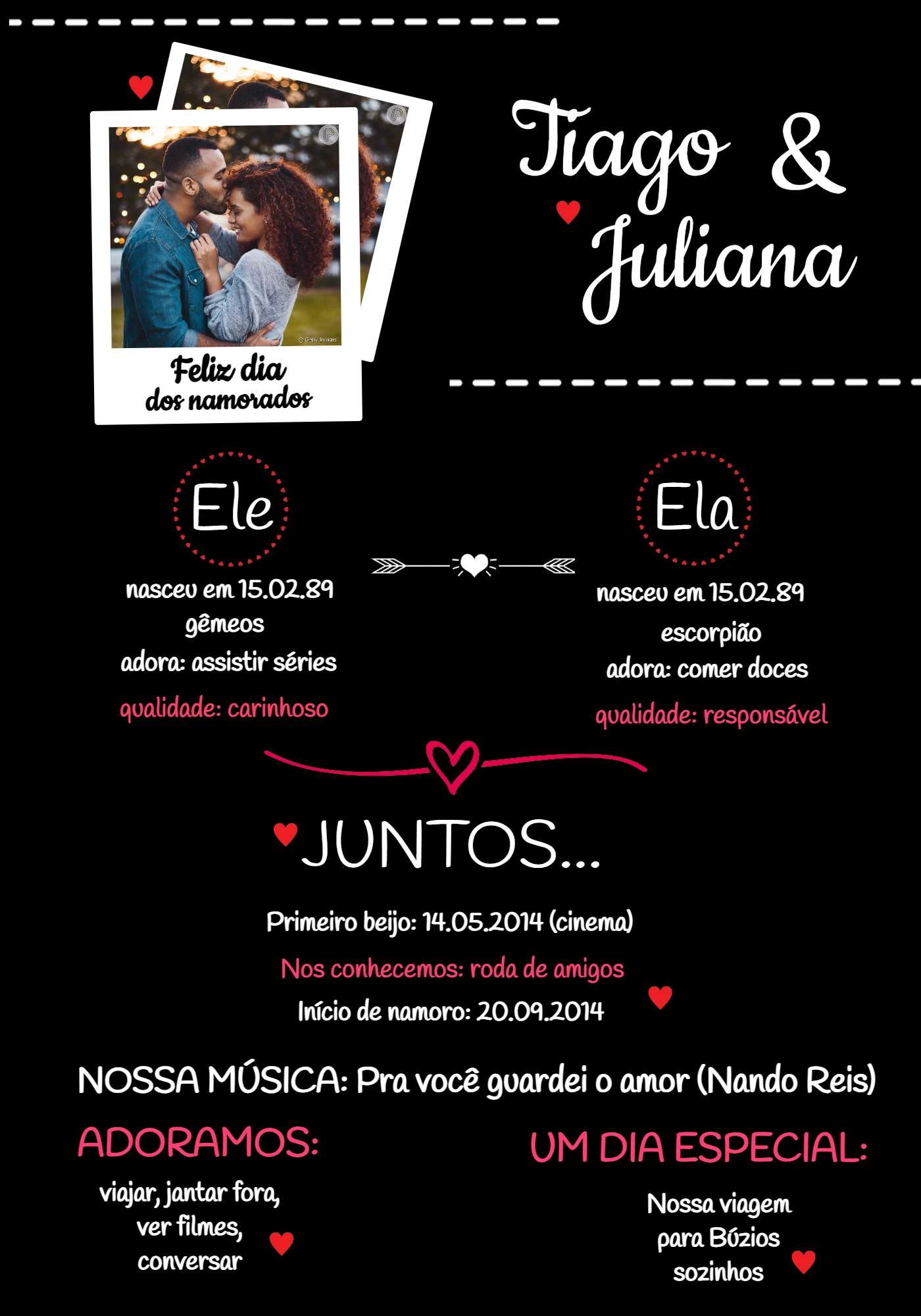Quadro de Namorados com Foto para Editar e Personalizar