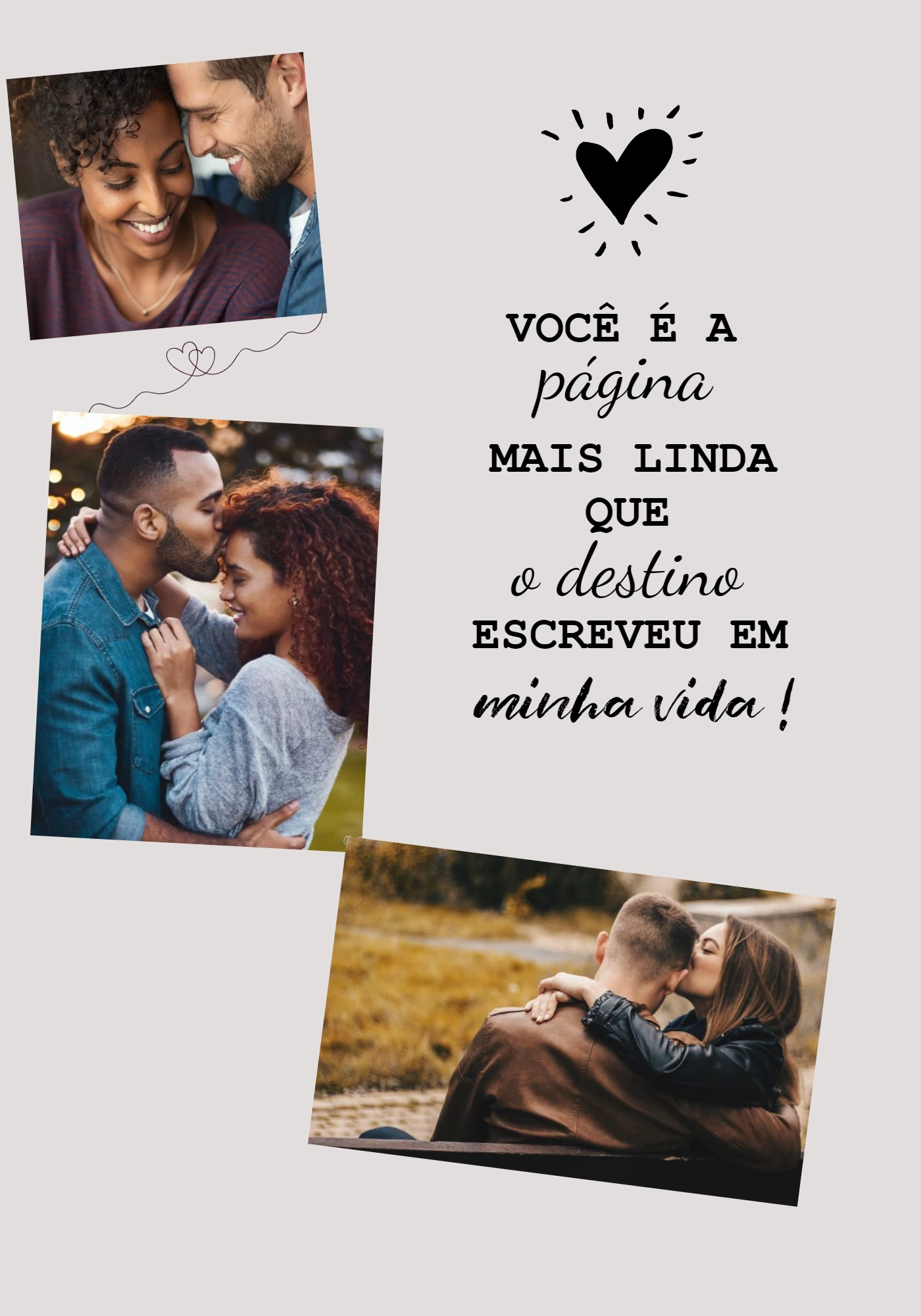 Colagem de Fotos de Amor com Frase para Editar Online