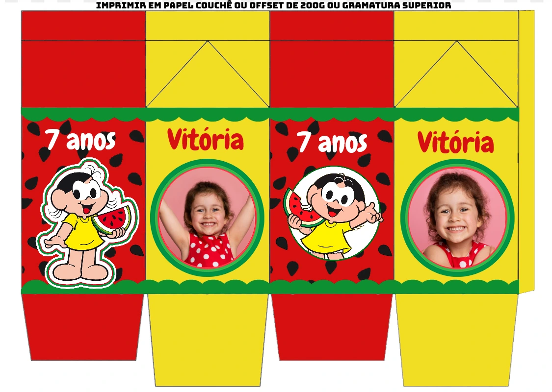 Festa Magali: Caixa Milk com Foto para Editar Online