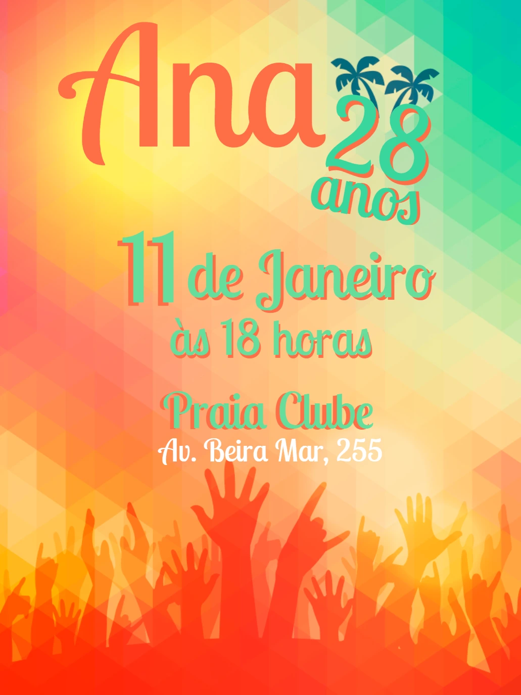 Convite Aniversário Tardezinha Sunset para Editar Online