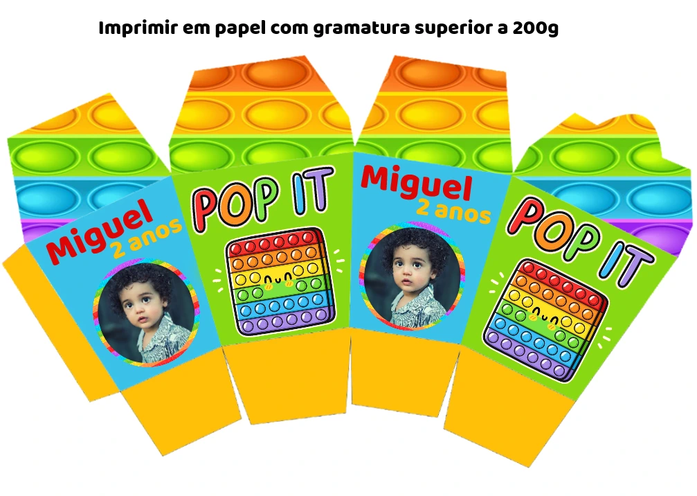 Caixa Sushi Pop It com Foto para Editar Online