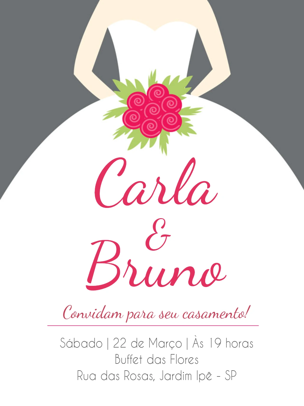 Convite de Casamento com Noiva Elegante para Editar Online