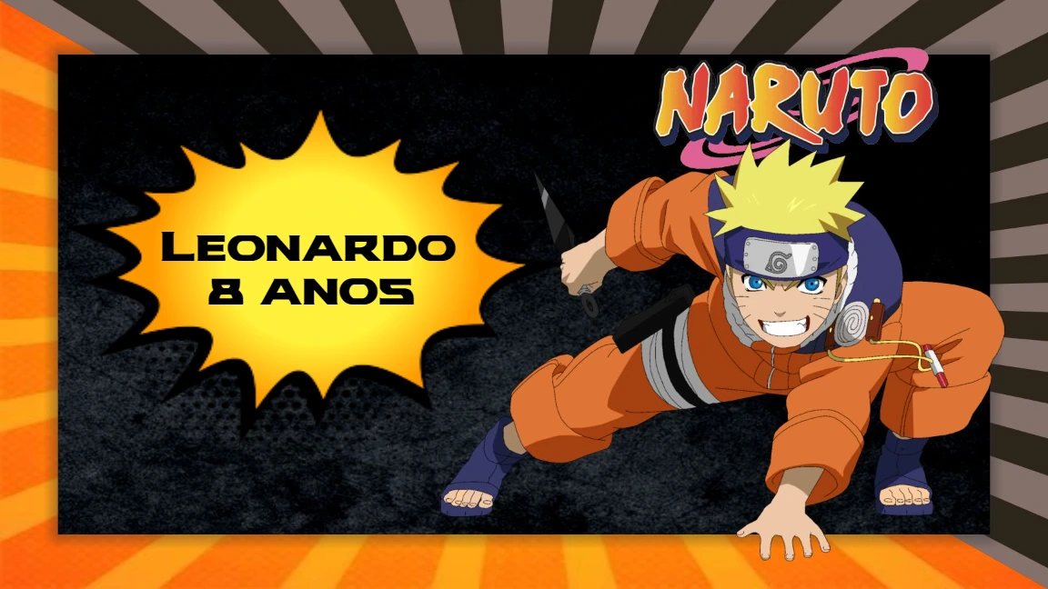 Painel de TV Aniversário Naruto para Editar Online e Imprimir