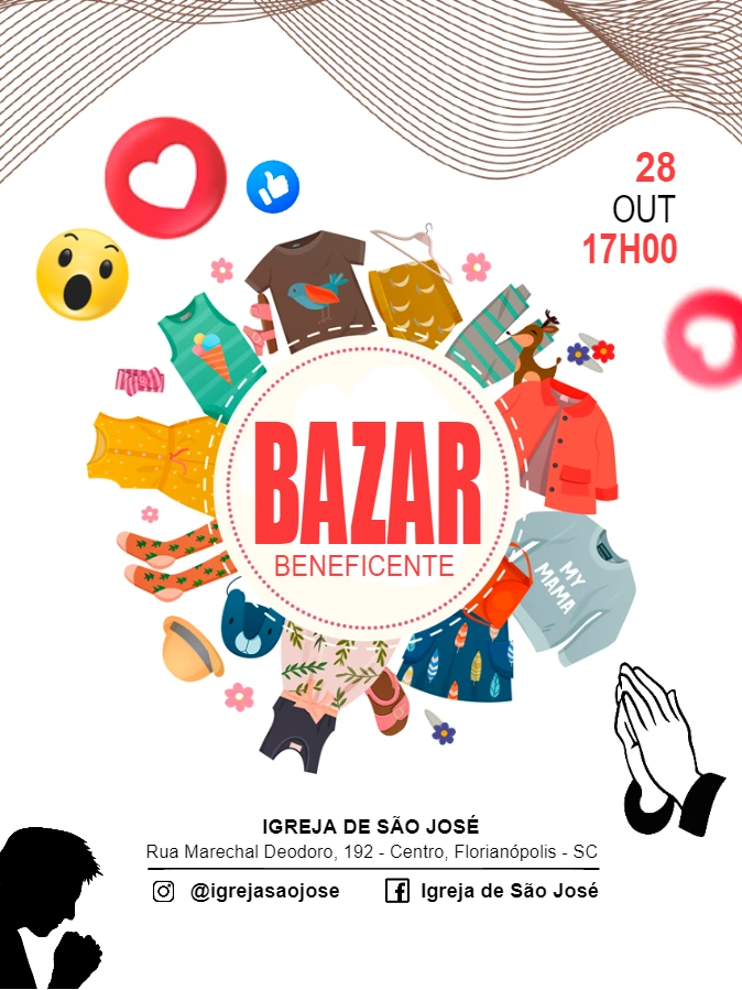 Folheto para Bazar Beneficente da Igreja para Editar Online