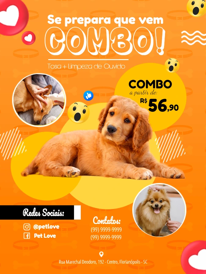 Folheto de Promoção para Pet Shop Editável Online