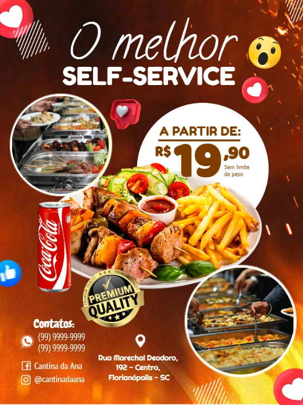 Flyer de Restaurante Self-Service para Editar Online