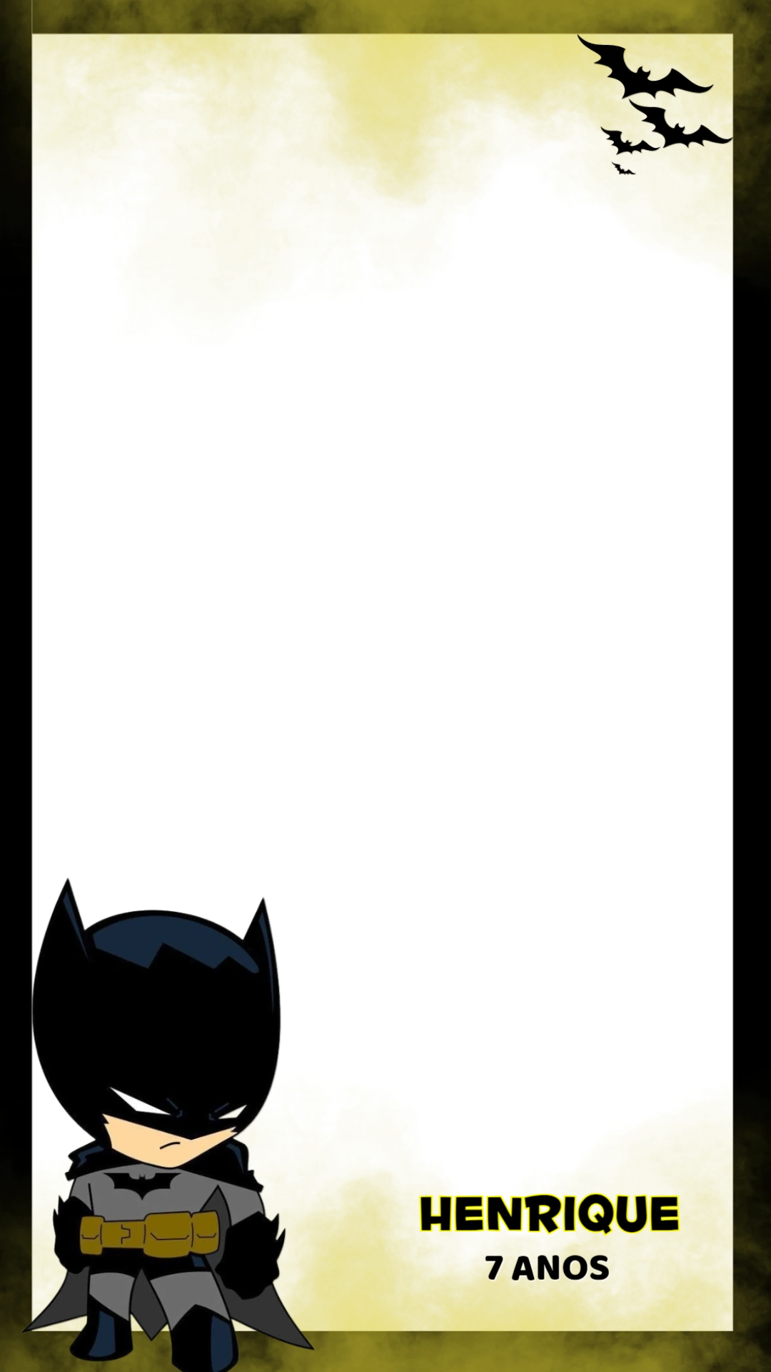 Moldura de Aniversário Batman Cute para Editar Online