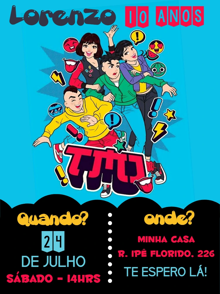 Convite Aniversário Turma da Mônica Jovem para Editar Online