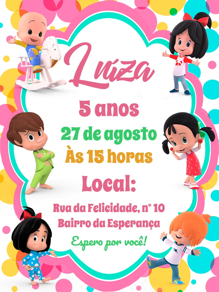 Convite de Aniversário Cleo e Cuquin para Editar Online