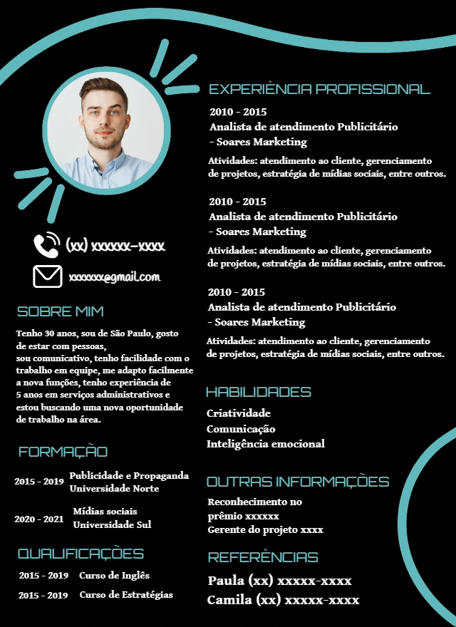 Currículo Profissional com Foto para Editar Online