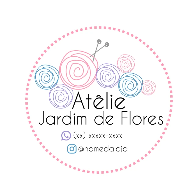 Logo Editável para Ateliê de Artesanato com Novelos
