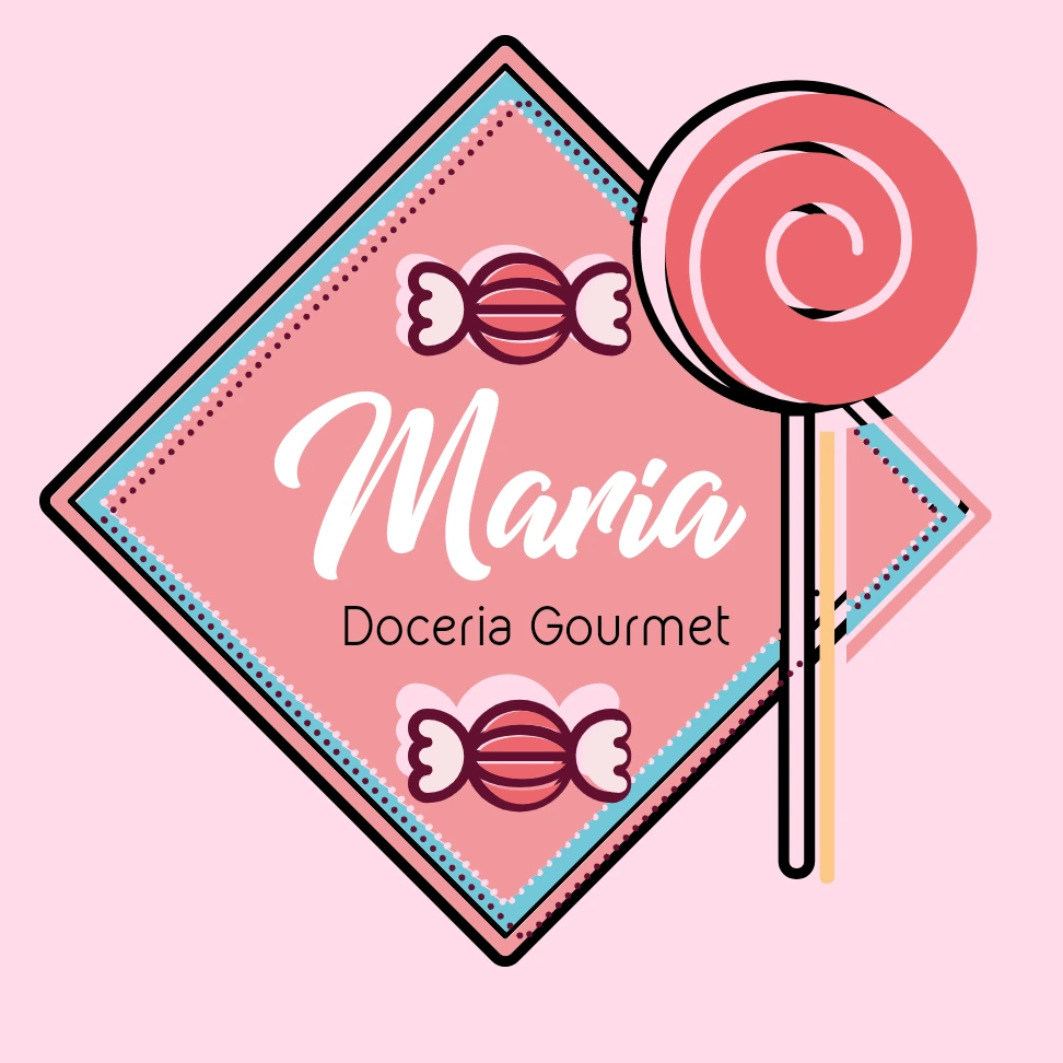 Logo Doceria com Pirulito e Doces para Editar Online