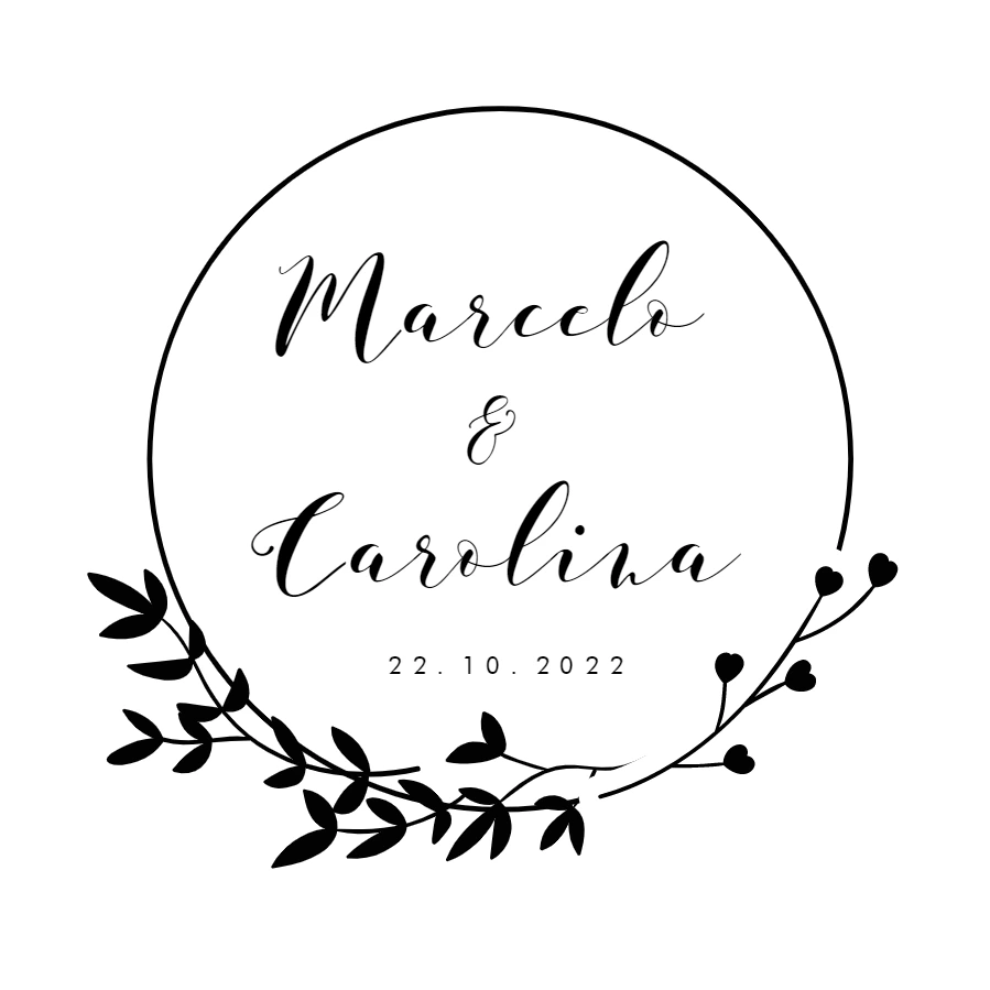 Logo de Casamento com Folhas para Editar e Baixar