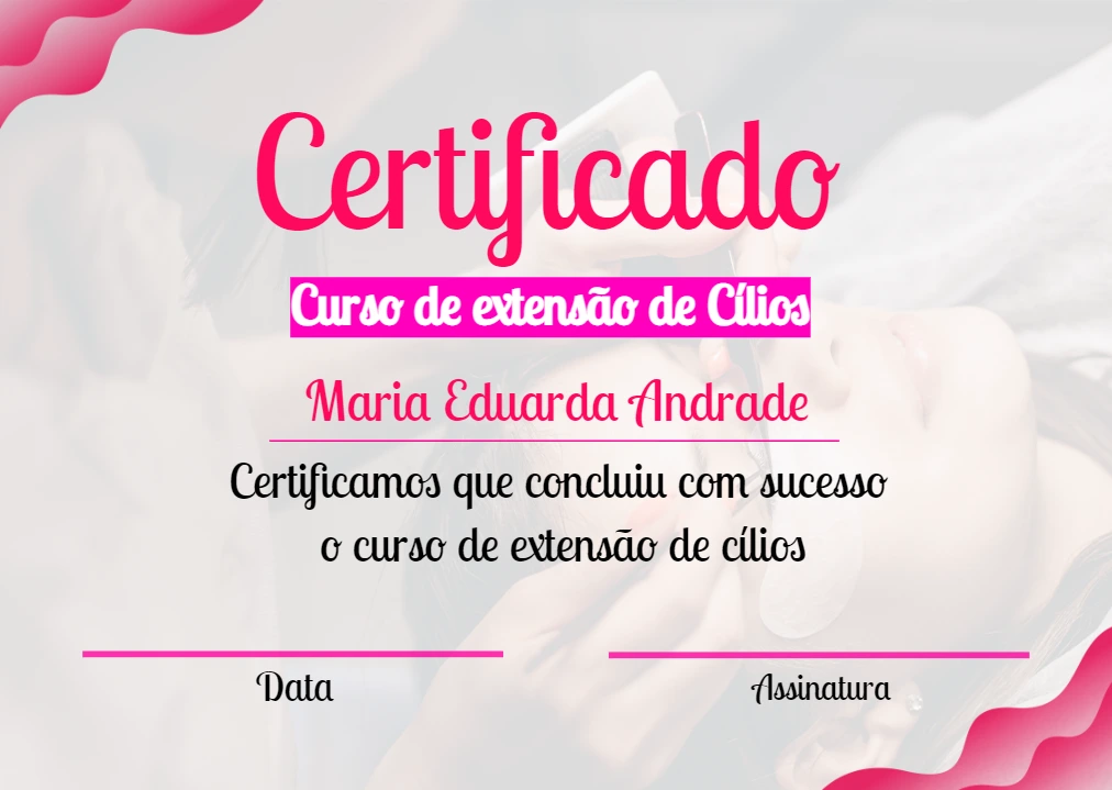 Certificado Lash Designer Profissional para Editar Online