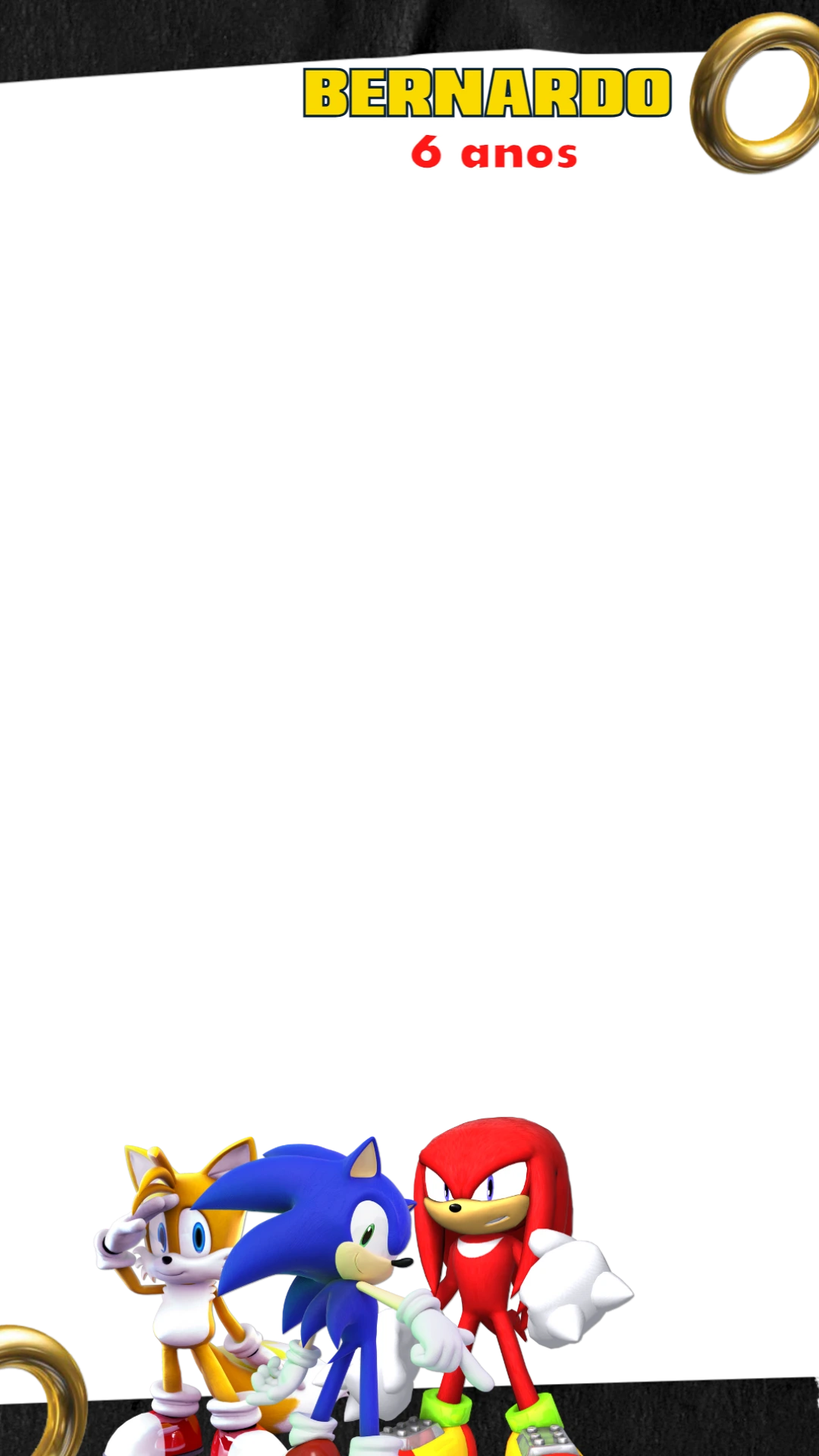 Moldura de Aniversário Sonic para Stories para Editar Online