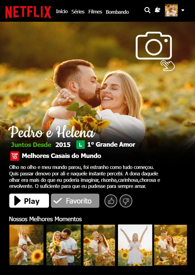 Quadro de Casal Estilo Netflix Personalizado para Editar Online