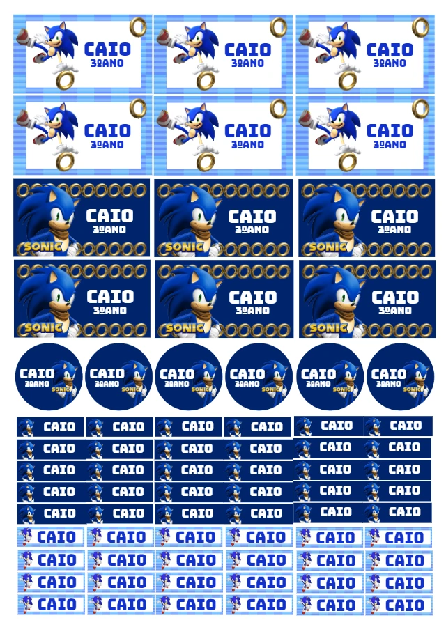 Etiqueta Escolar do Sonic: Kit Completo para Editar e Imprimir