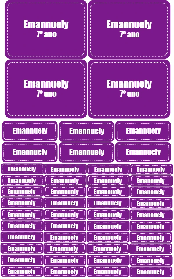 Kit Etiqueta Escolar Roxa Personalizável para Editar Online